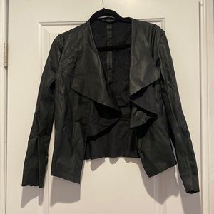 Black Zara lightweight faux leather jacket. Size small